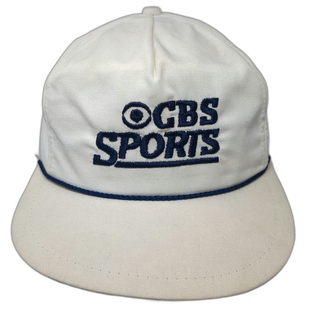 K-Brand Trucker CBS Sports White Blue Rope Golf Underbrim Slideback hat Vintage